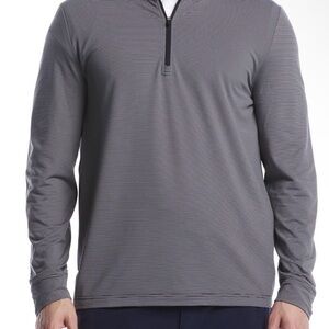 Ben Hogan Performance Men’s 2XL Gray Stripe  1/4 Zip Pullover Golf Sweatshirt